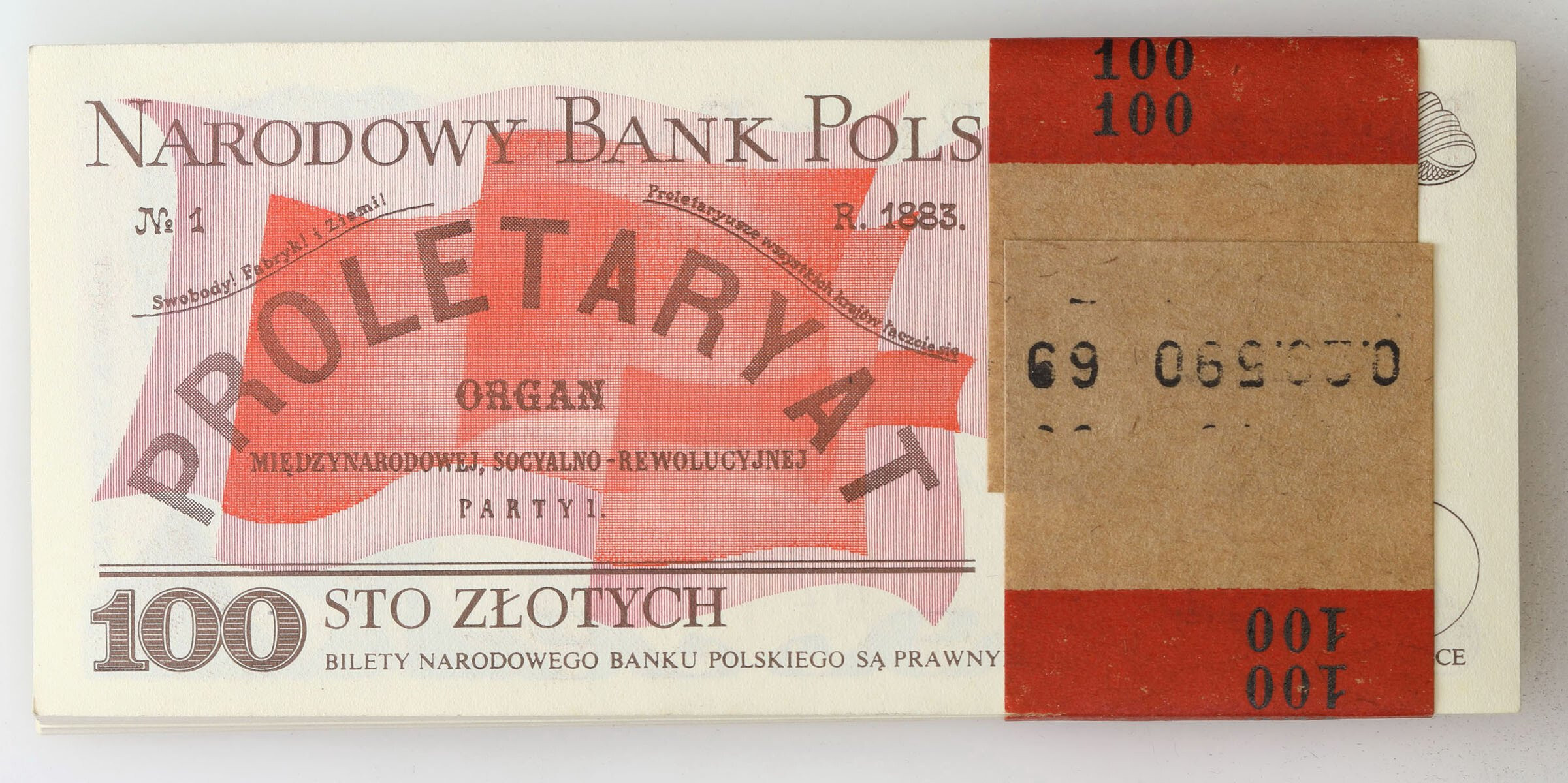 100 złotych 1986 seria NZ - paczka bankowa