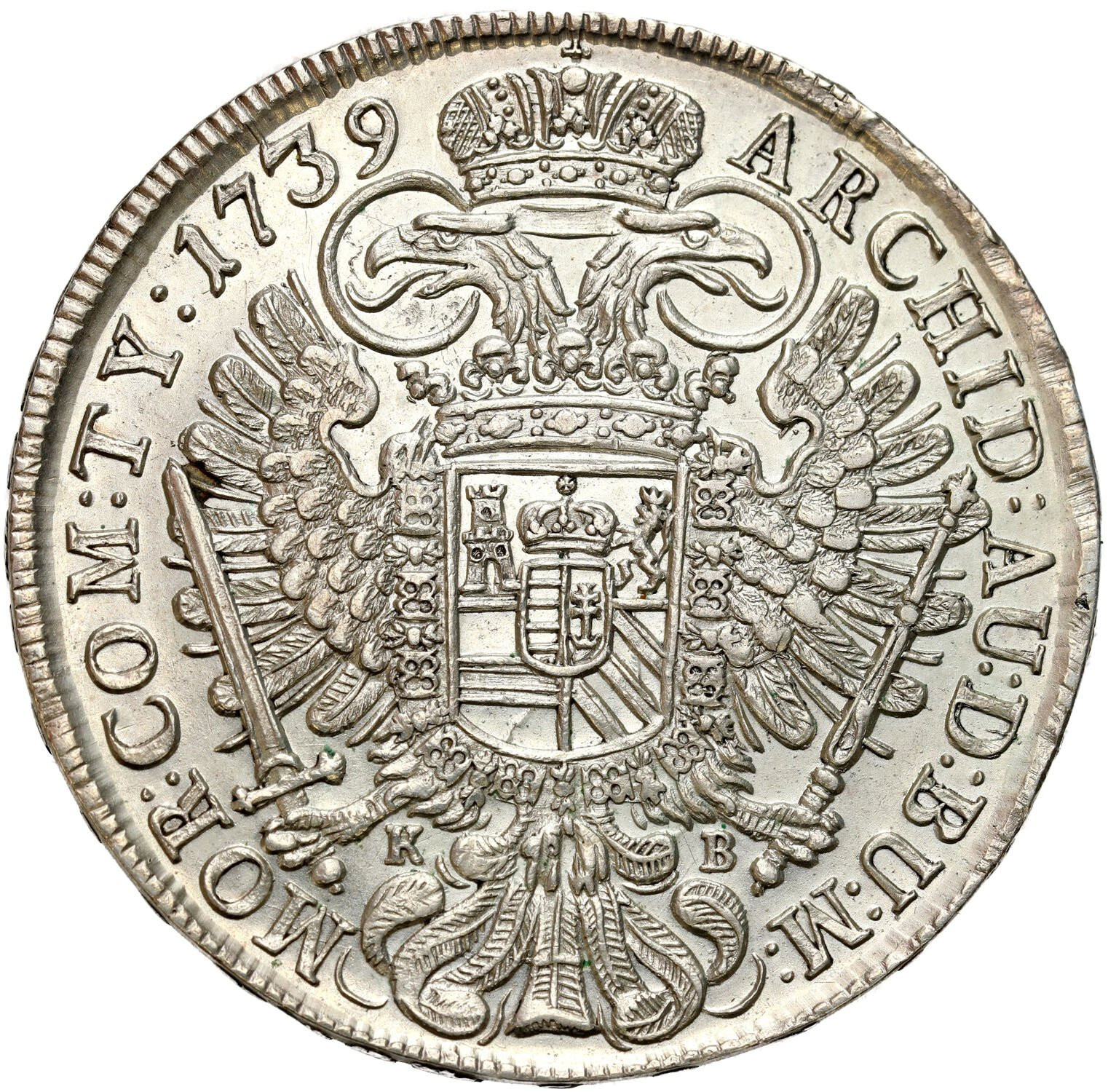 Węgry. Karol VI (1711-1740). Talar 1739 KB Kremnica - ŁADNY