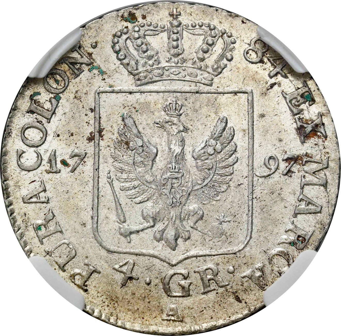 Niemcy, Prusy. Fryderyk Wilhelm II (1786-1797). 4 grosze 1797 A, Berlin NGC MS62 (2 MAX) - PIĘKNE