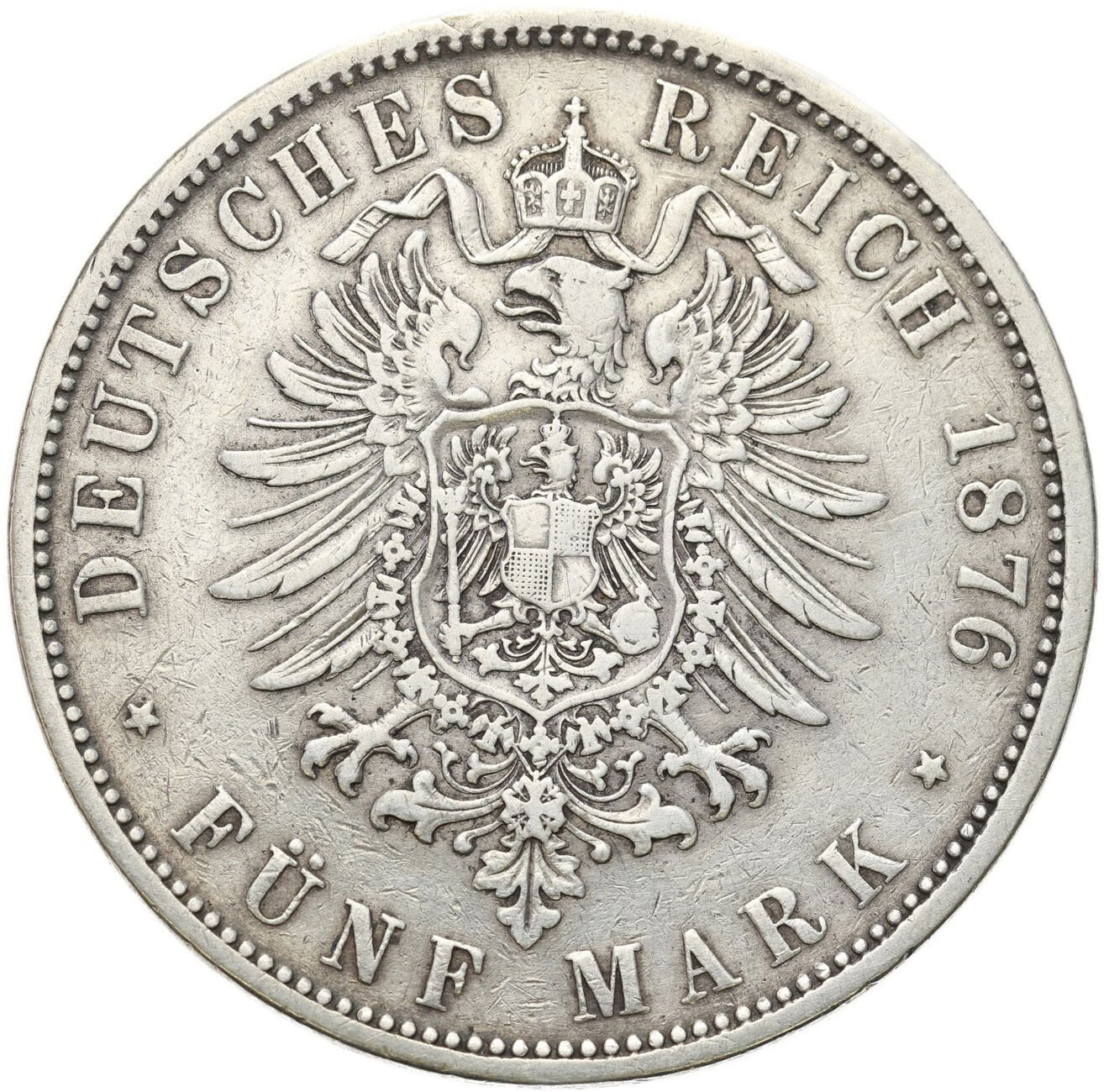 Niemcy, Wirtembergia. Karol (1864–1891). 5 marek 1876 F, Stuttgart