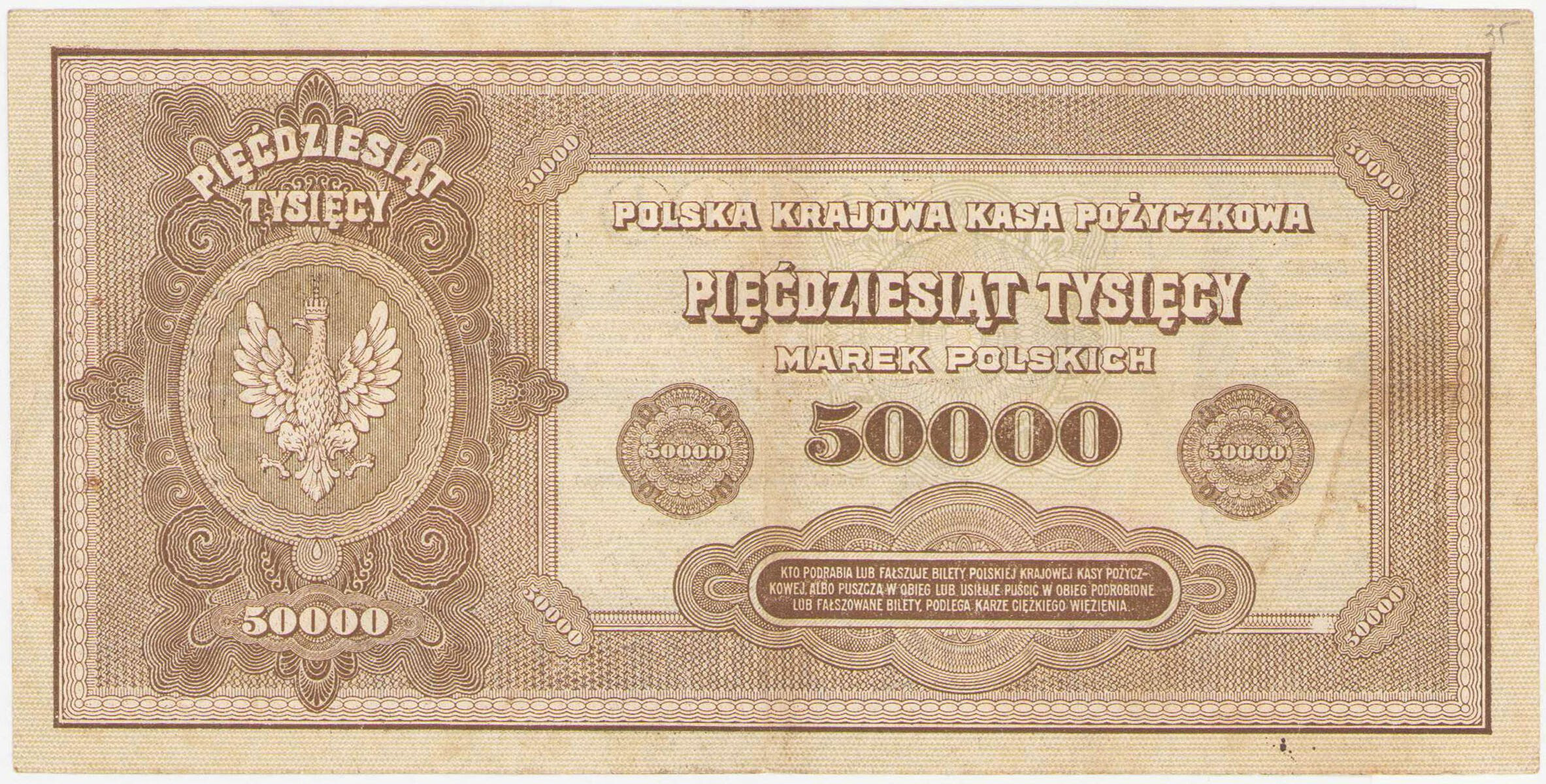 50.000 marek polskich 1922 seria T