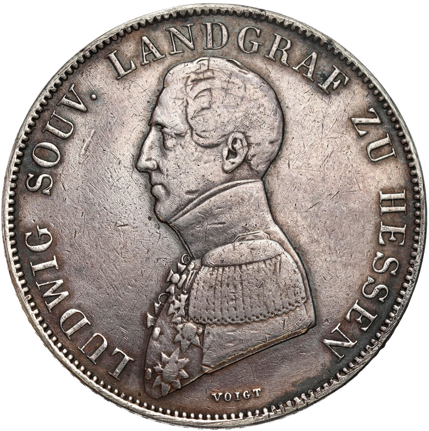 Niemcy, Hesja. Ludwik (1829–1839). Gulden 1838, Hamburg - RZADKI