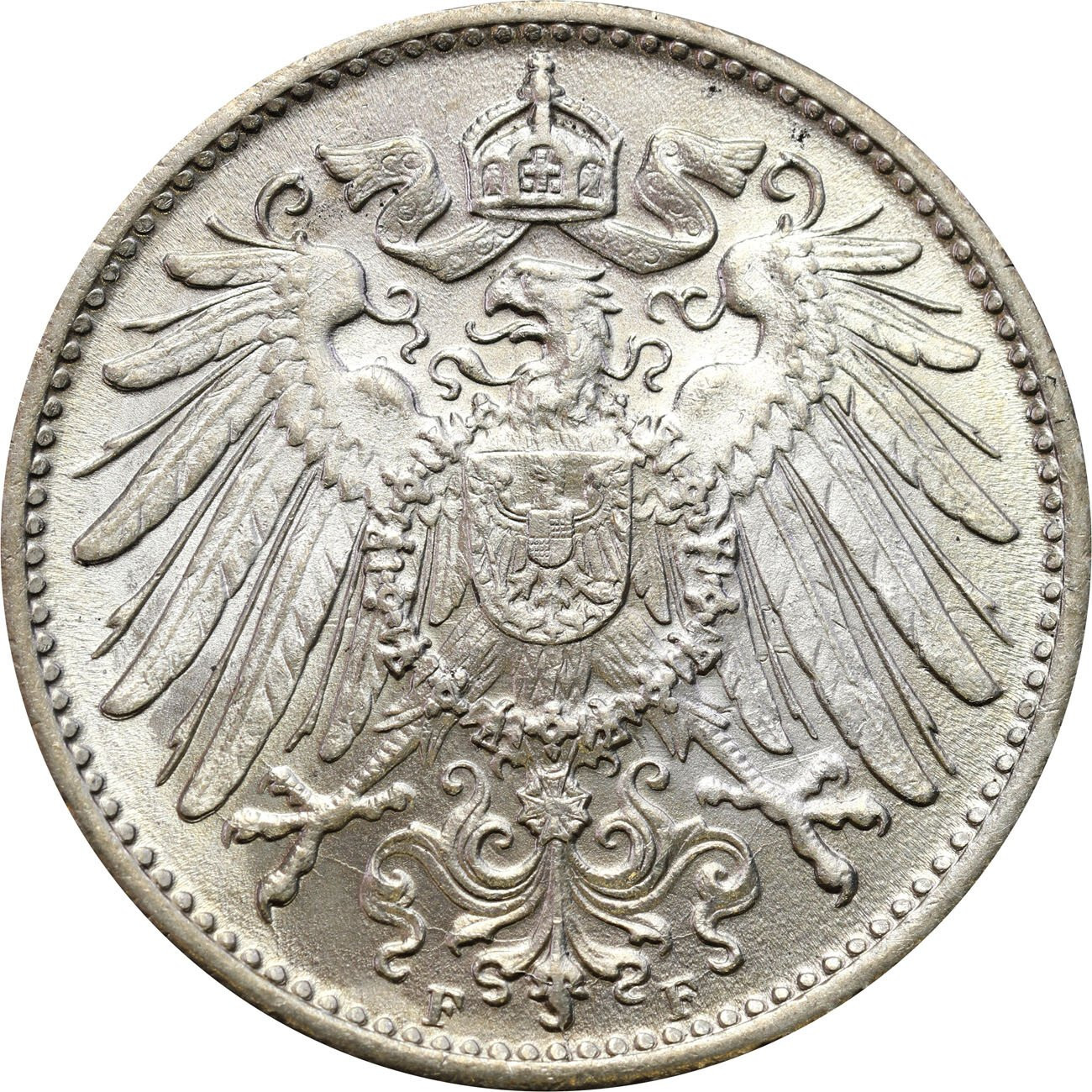 Niemcy, Prusy. Wilhelm II (1888–1918). 1 marka 1916 F, Stuttgart – PIĘKNE i RZADKIE