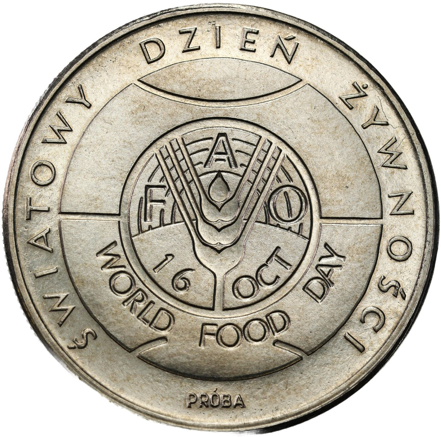 PRL. PRÓBA Nikiel 50 złotych 1981 – Światowy Dzień Żywności