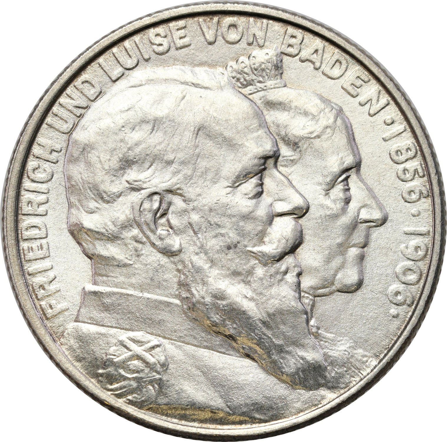 Niemcy, Badenia. Fryderyk I (1856–1907). 2 marki 1906, Karlsruhe – PIĘKNE