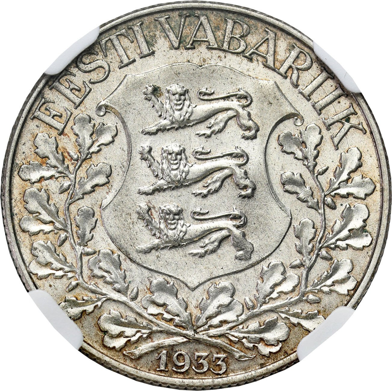 Estonia. 1 korona 1933, Tallinn NGC MS64 - PIĘKNE