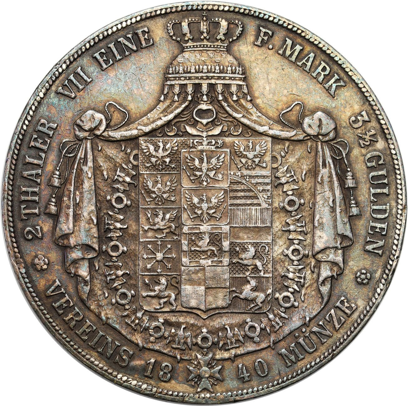 Niemcy, Prusy.  Fryderyk Wilhelm III (1797–1840). Dwutalar = 3 1/2 guldena 1840 A, Berlin