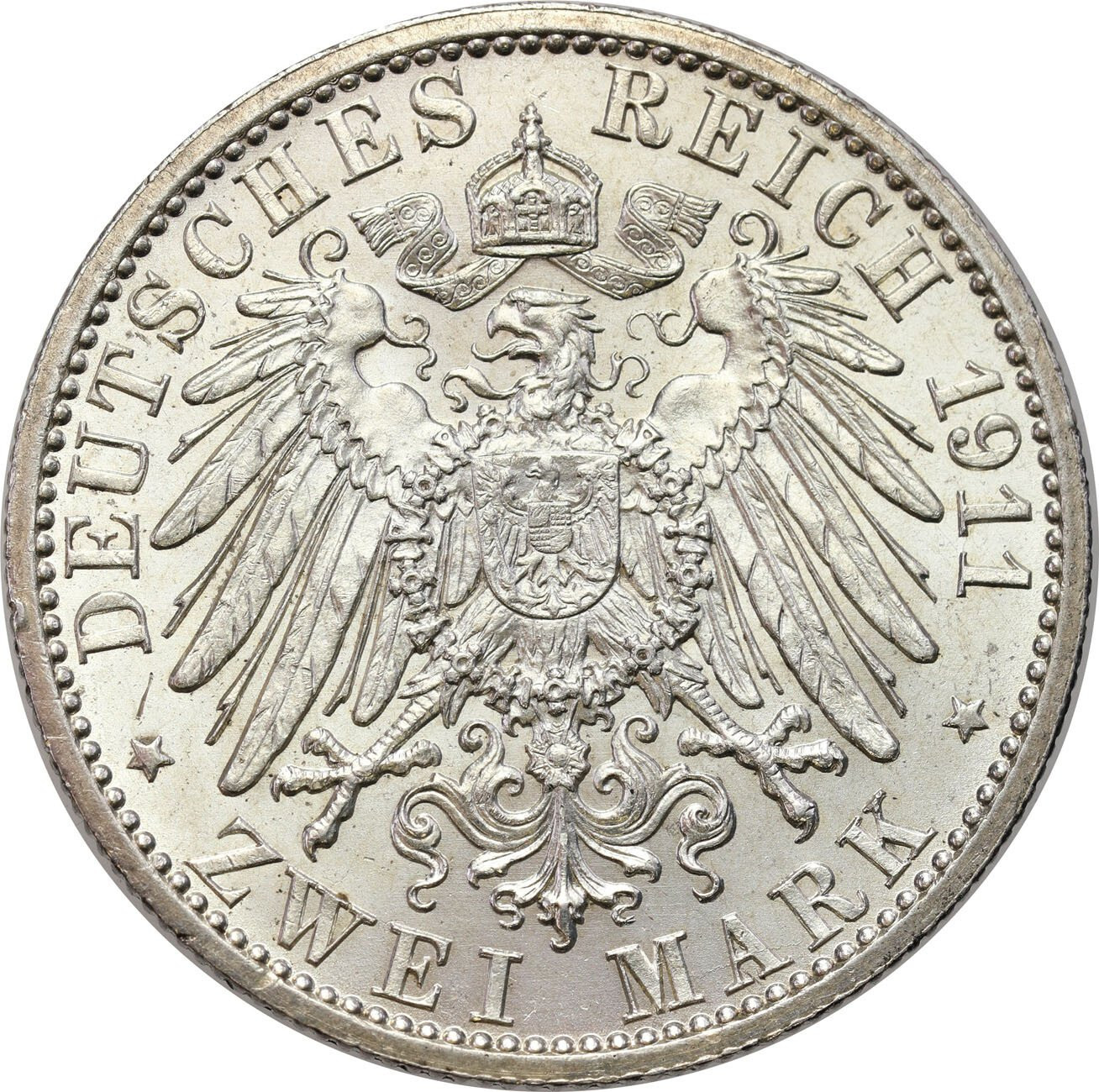 Niemcy, Lubeka. 2 marki 1911 A, Berlin – RZADKIE i PIĘKNE