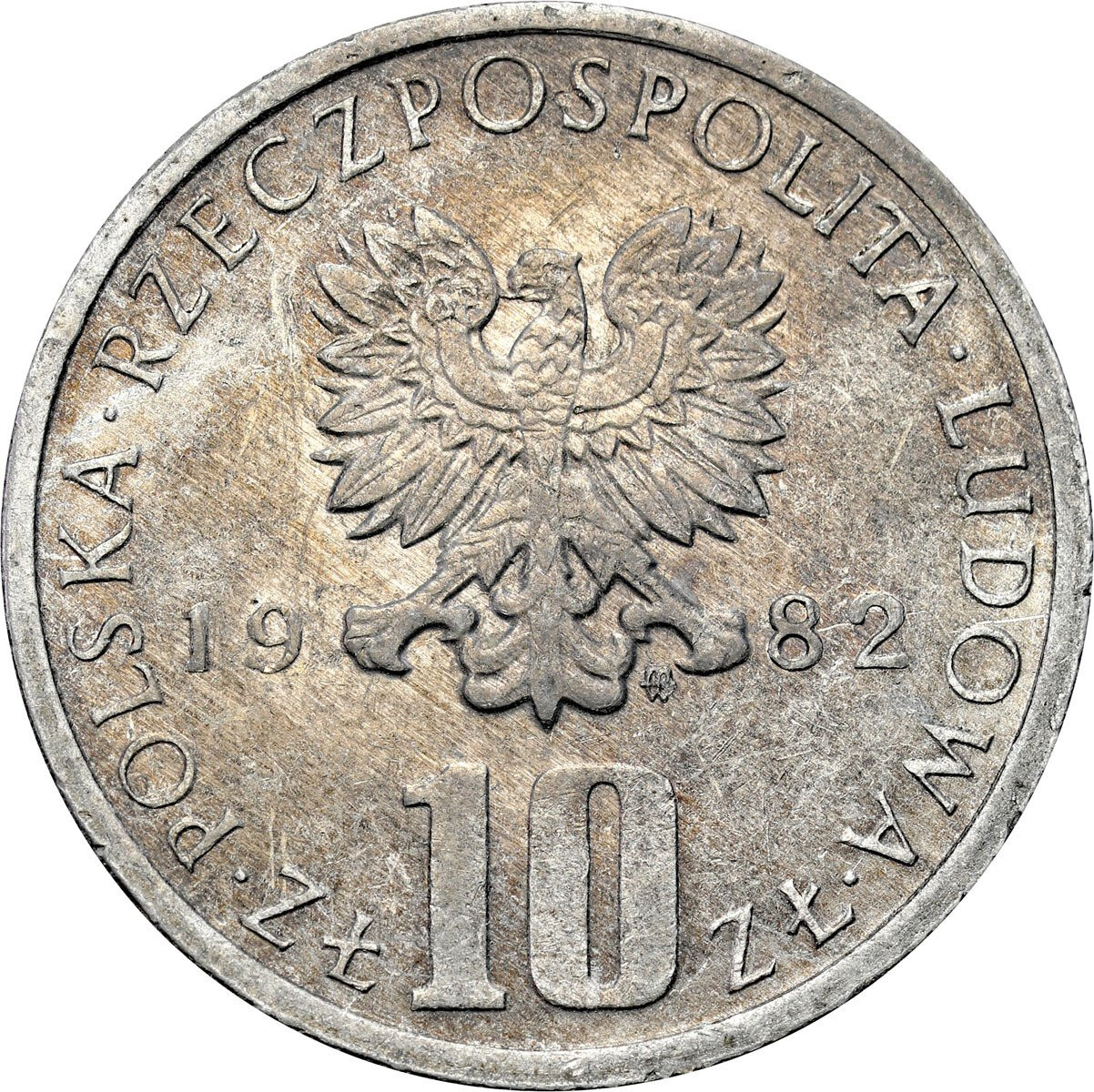 PRL. PRÓBA aluminium 10 złotych 1982 Bolesław Prus – RZADKOŚĆ