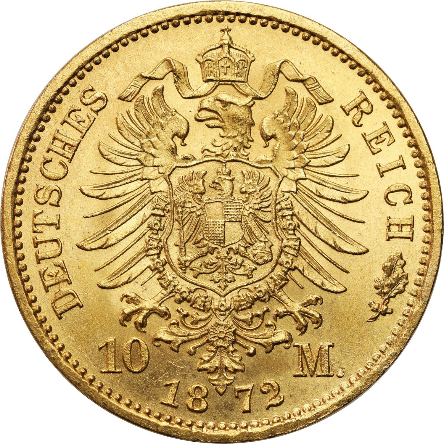 Niemcy, Prusy. Wilhelm I (1861-1888). 10 marek 1872 A, Berlin - PIĘKNE