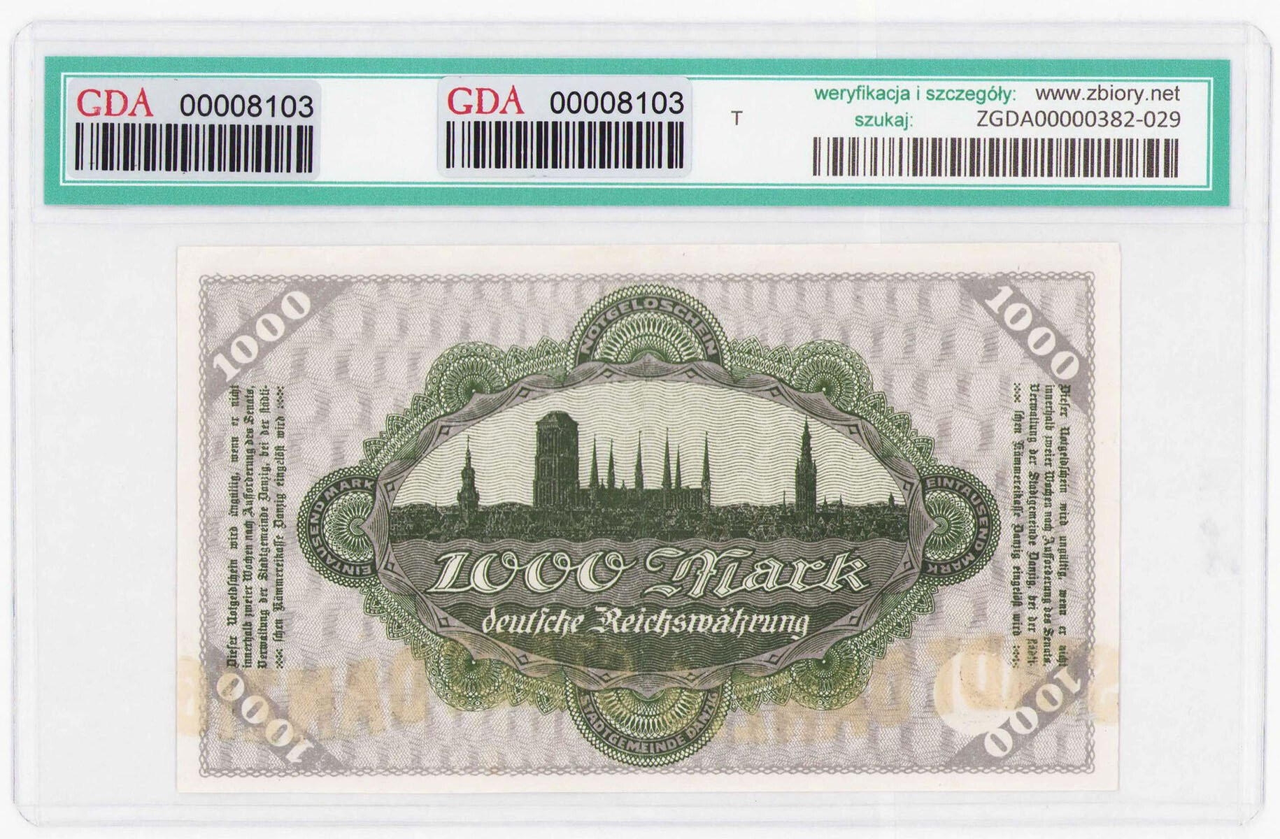 Wolne Miasto Gdańsk. 1.000 marek 1923 GDA 12