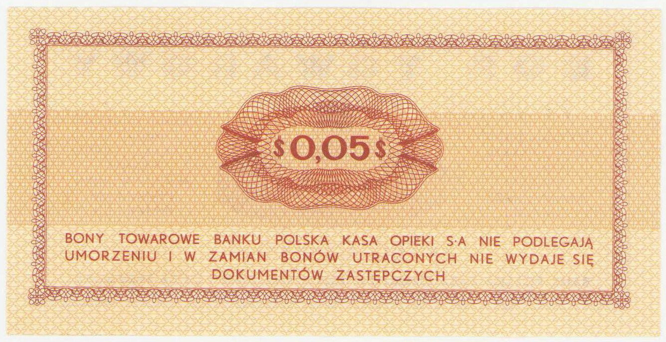 Bank PEKAO S.A. Bon na 5 centów 1969 seria Ea