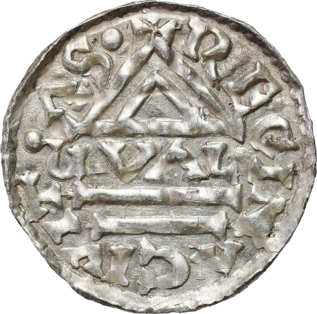 Niemcy, Bawaria, Ratyzbona. Henryk II Kłótnik II - drugie panowanie (985–995). Denar - PIĘKNY