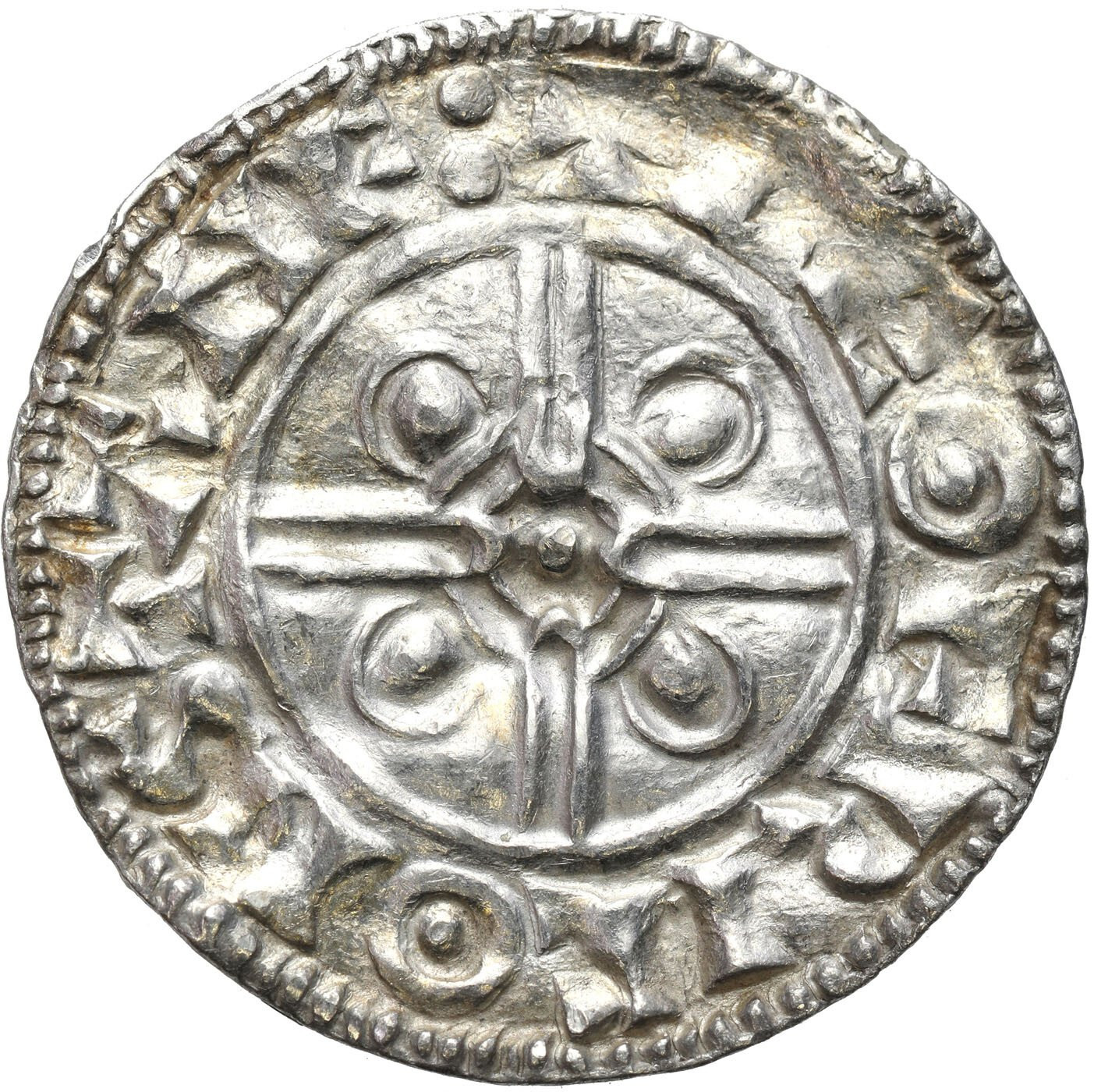 Anglia. Cnut (1016-1035). Denar typu Pointed Helmet