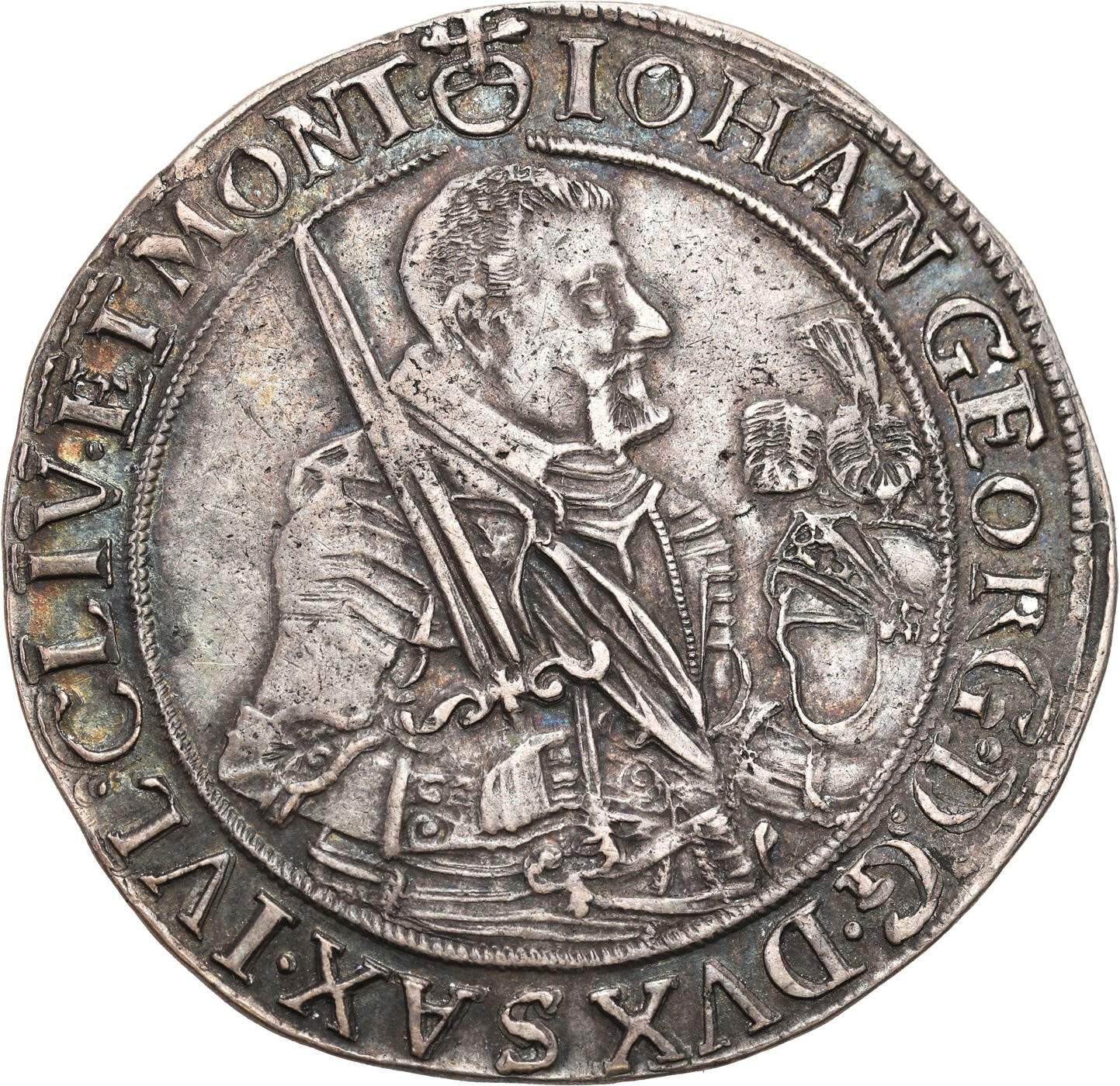 Niemcy Saksonia, Johann Georg (1615-1656). Półtalar 1653, Drezno - ŁADNY