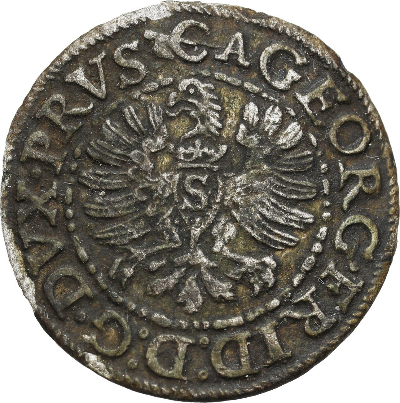 Prusy Książęce. Jerzy Fryderyk von Ansbach (1578–1603). Szeląg 1595, Królewiec