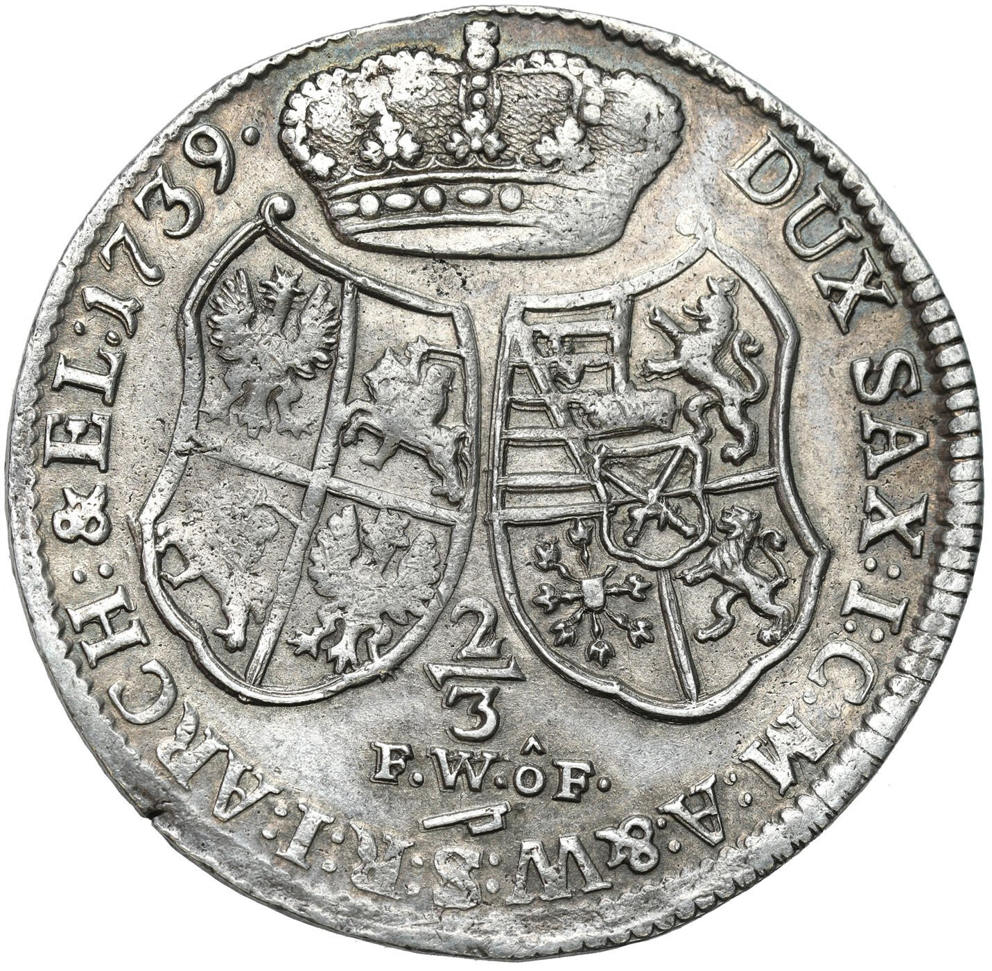 August III Sas. 2/3 talara (gulden) 1739 FWôF, Drezno