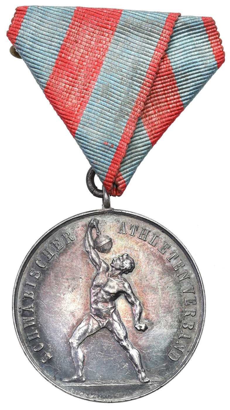 Niemcy. Medal sportowy – podnoszenie ciężarów, srebro
