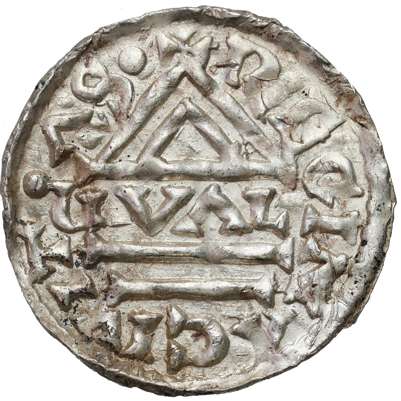 Niemcy, Bawaria, Ratyzbona. Henryk II Kłótnik II - drugie panowanie (985–995). Denar - PIĘKNY