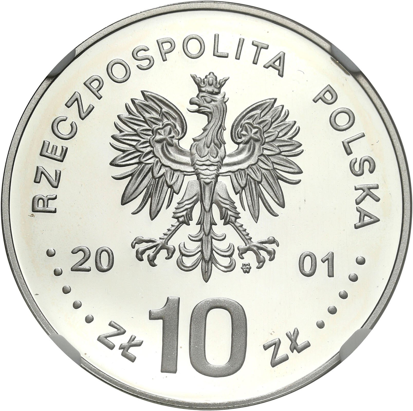 III RP. 10 złotych 2001 Jan III Sobieski półpostać, NGC PF69 ULTRA CAMEO (2 MAX)