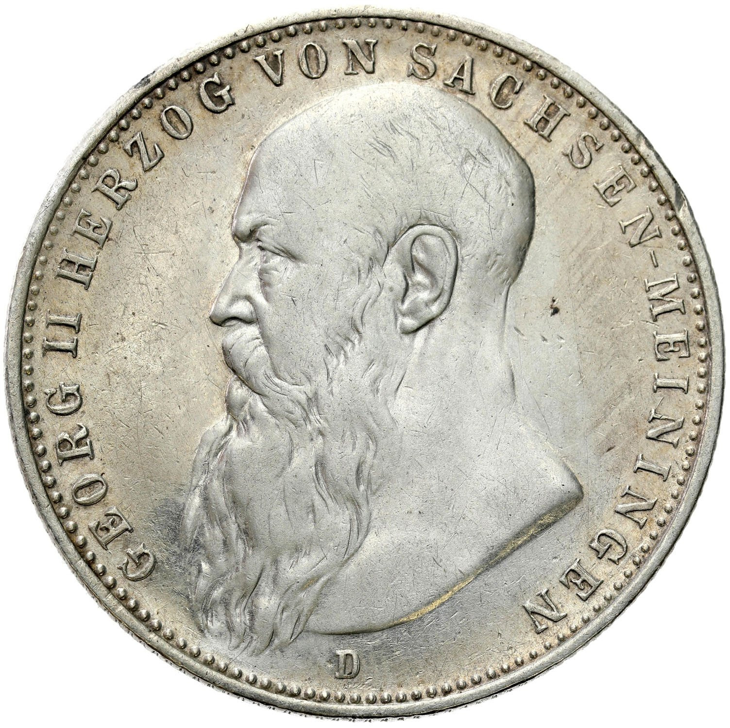 Niemcy, Saksonia-Meiningen, Jerzy II, 5 marek 1902 D, Monachium - RZADKOŚĆ