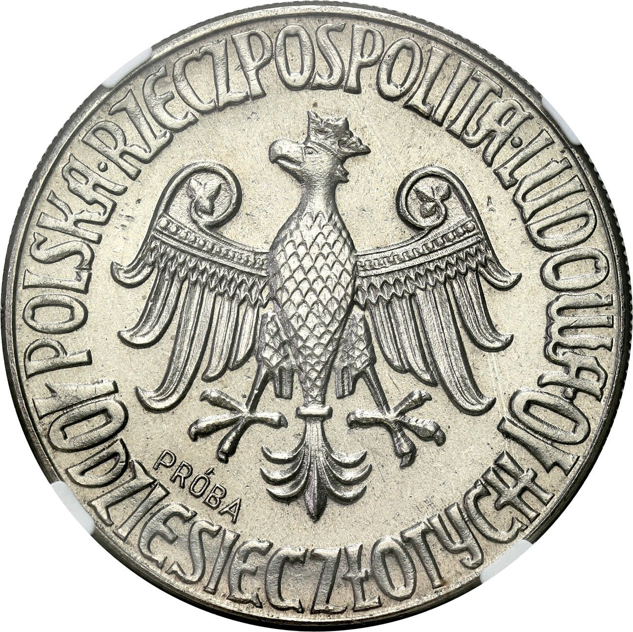 PRL. PRÓBA Nikiel 10 złotych 1964 - Kazimierz Wielki - Orzeł w