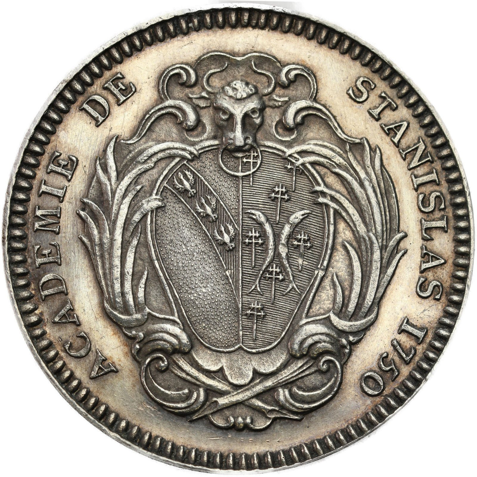 Polska / Francja. Stanisław Leszczyński. Medal -  Pamiątka otwarcia Akademii Nauk w Nancy w 1750, Paryż, srebro