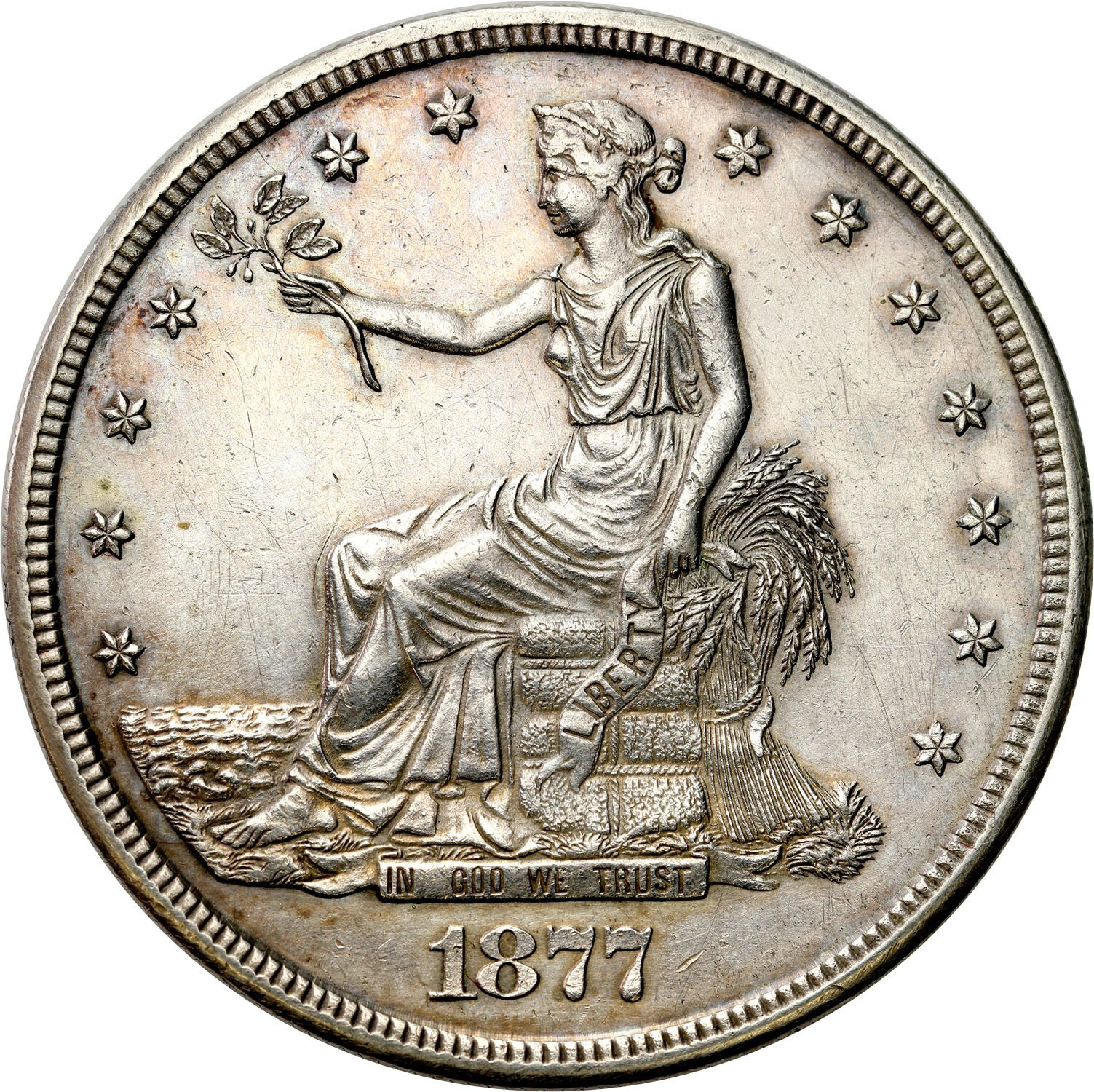 USA. Trade dolar 1877 S, San Francisco - RZADKI