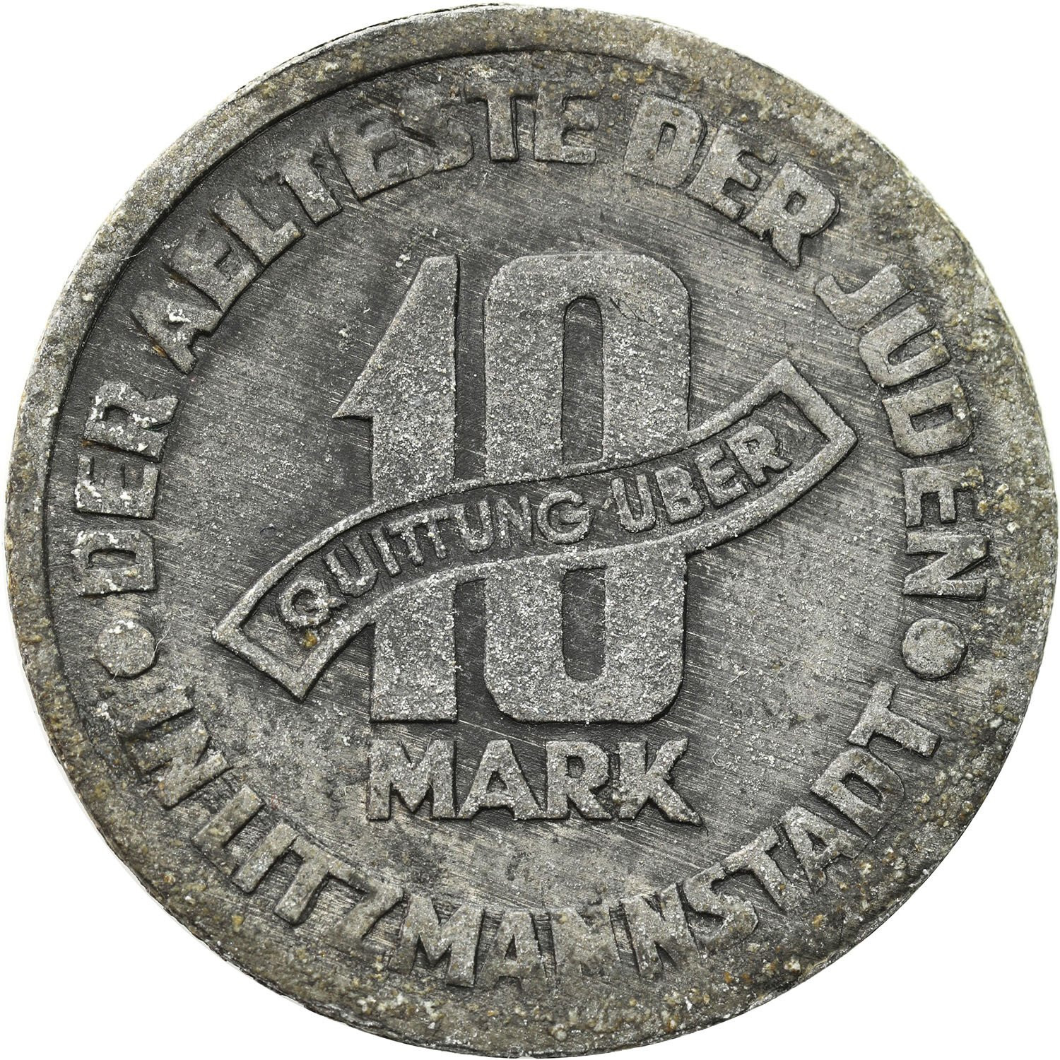 Getto Łódź. 10 Marek 1943, magnez, BEZ KROPEK w ÜBER - RZADKOŚĆ