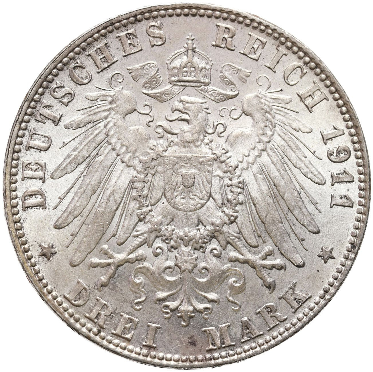 Niemcy, Bawaria. Luitpold (1911). 3 marki 1911 D, Monachium - PIĘKNE