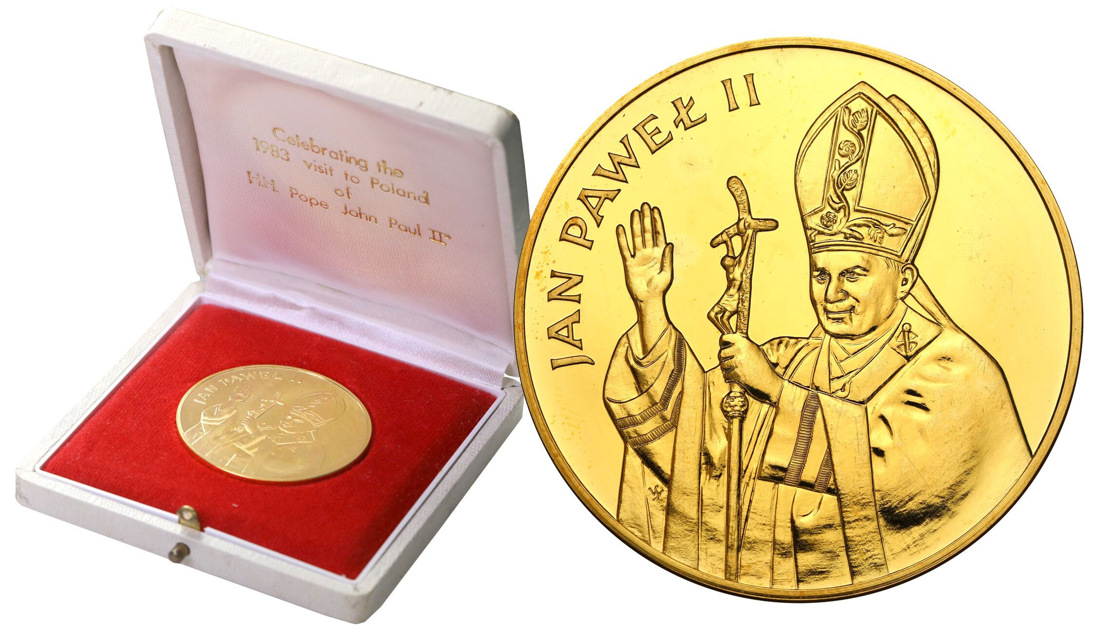 PRL. 10.000 złotych 1982 Jan Paweł II - stempel ZWYKŁY - ZŁOTO - RZADKOŚĆ