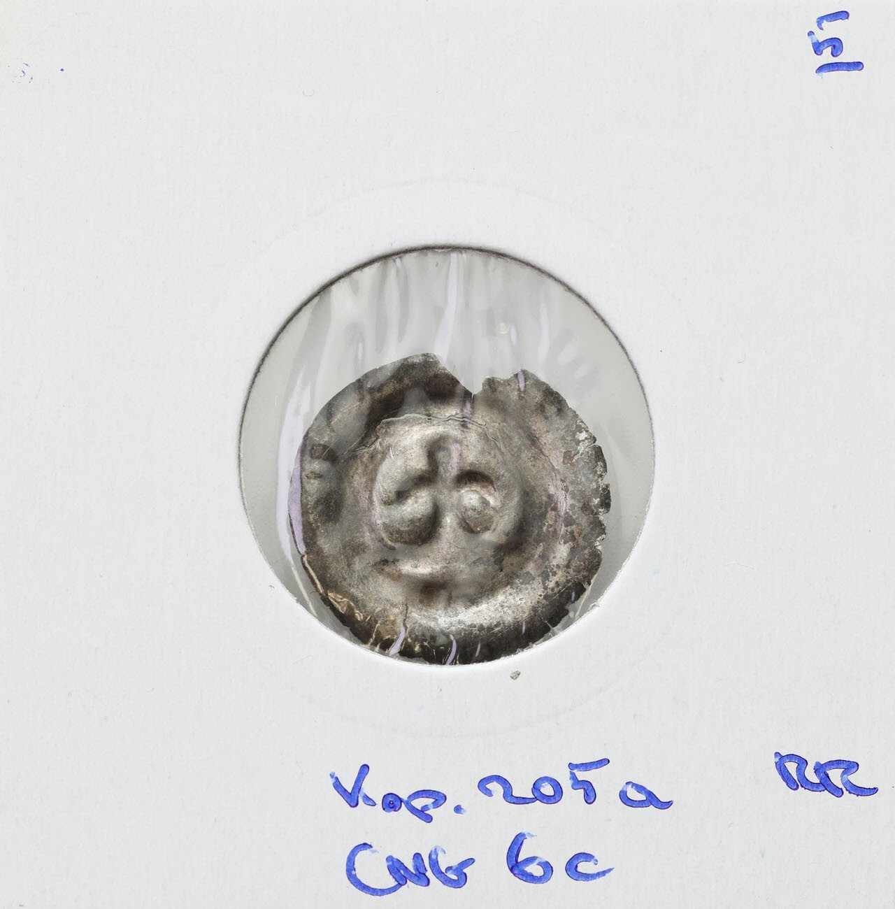 Pomorze Wschodnie. Świętopełk II Wielki (1217-1266). Brakteat - lilia na krokwi - RZADKI