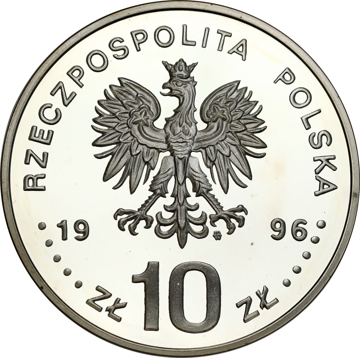 10 złotych 1996 Zygmunt II August – półpostać – RZADKIE i PIĘKNE