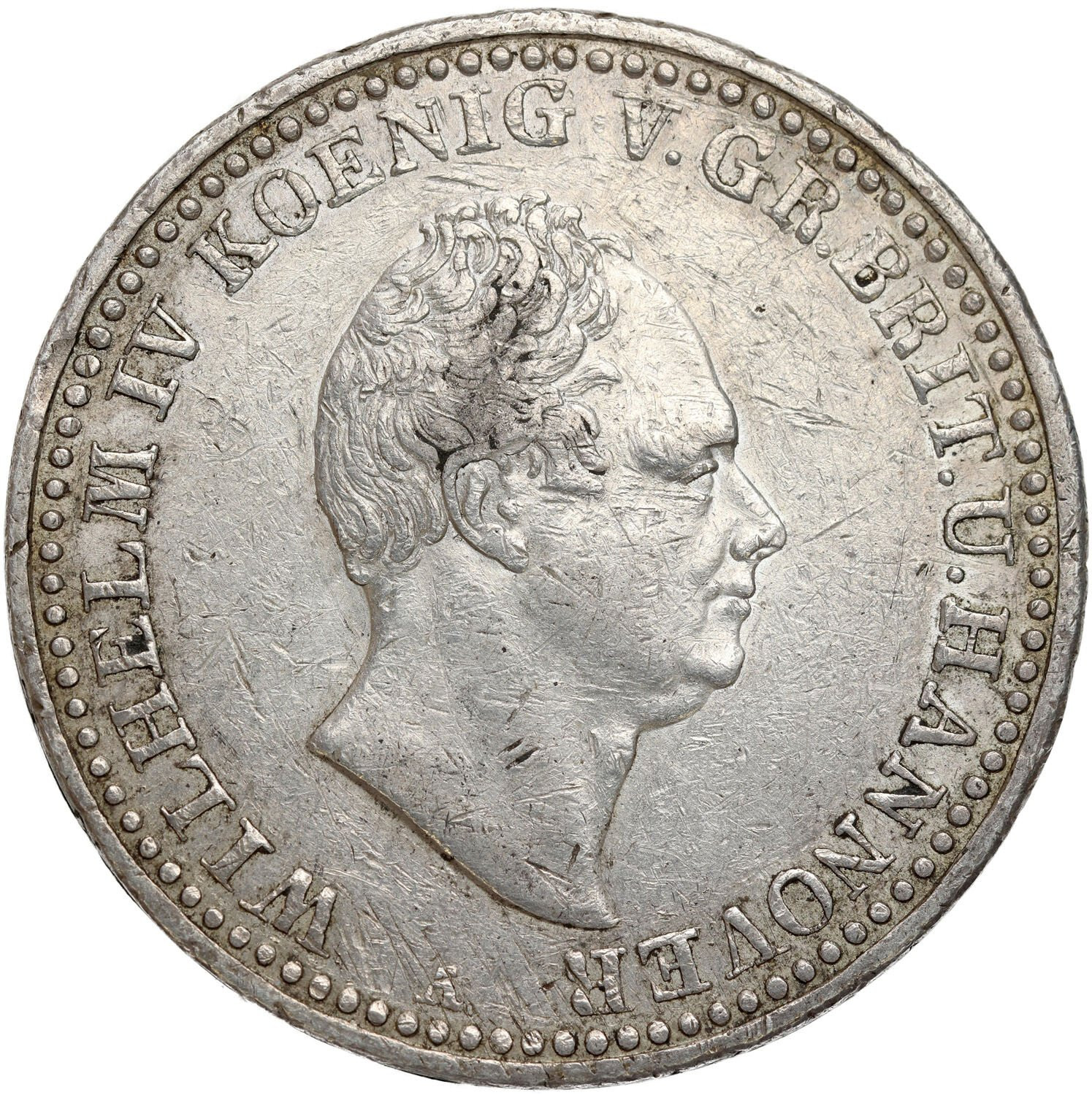 Niemcy, Hanower - Wilhelm IV (1830–1837), Talar, 1835 A, Clausthal - RZADKIE