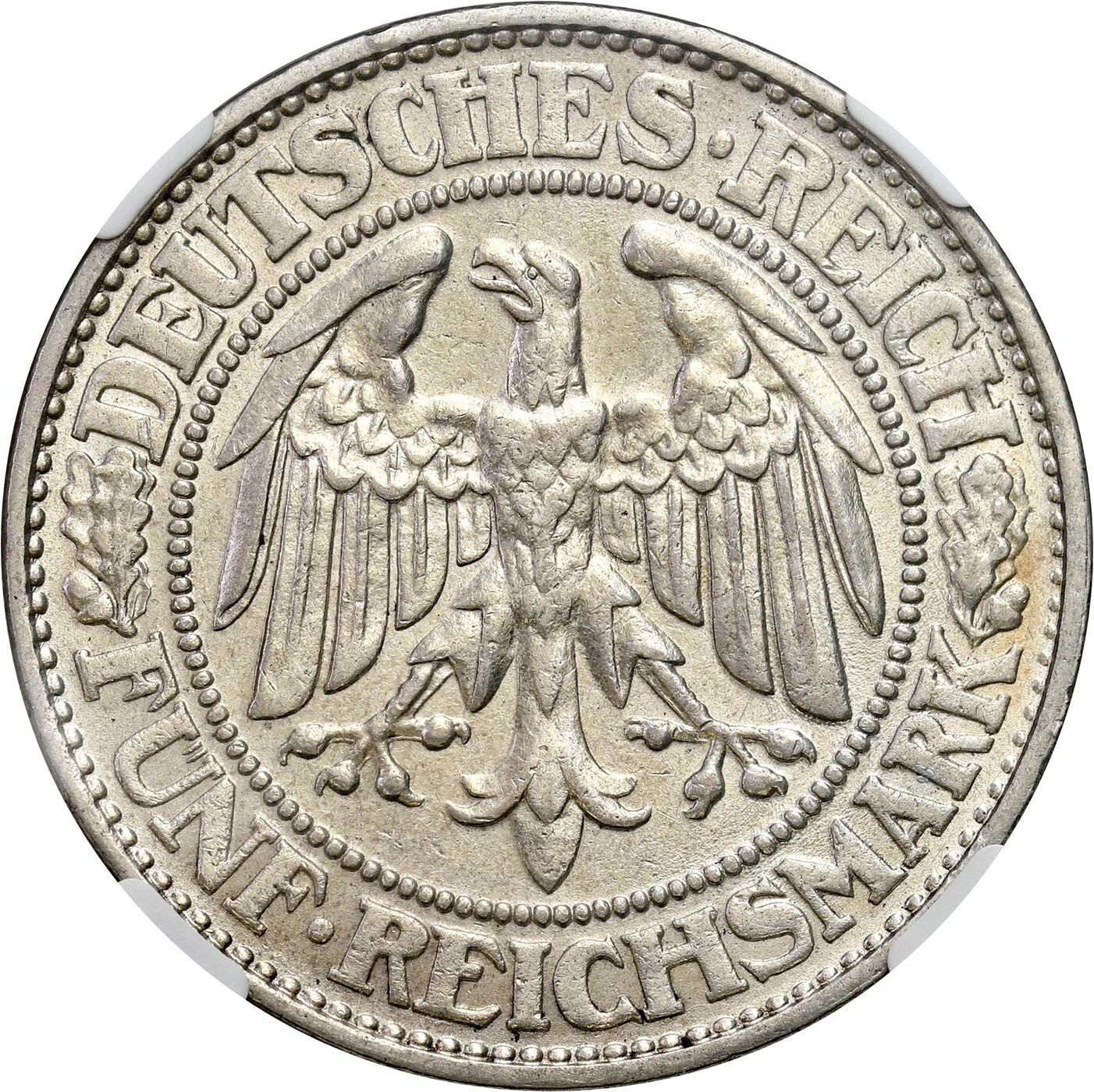 Niemcy, Weimar. 5 marek 1928 D, Monachium NGC AU58