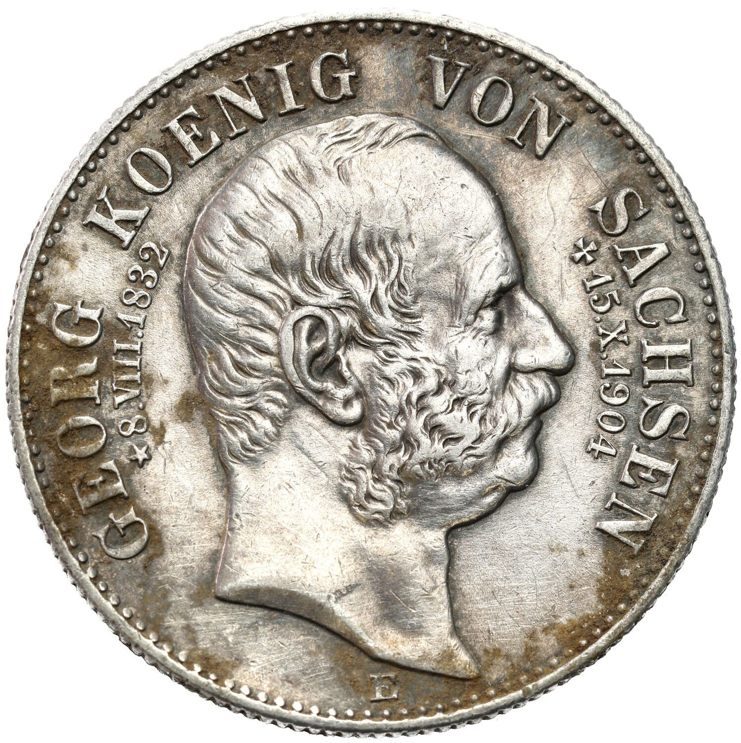 Niemcy, Saksonia. Jerzy (1902–1904). 2 marki 1904 E, Muldenhütten