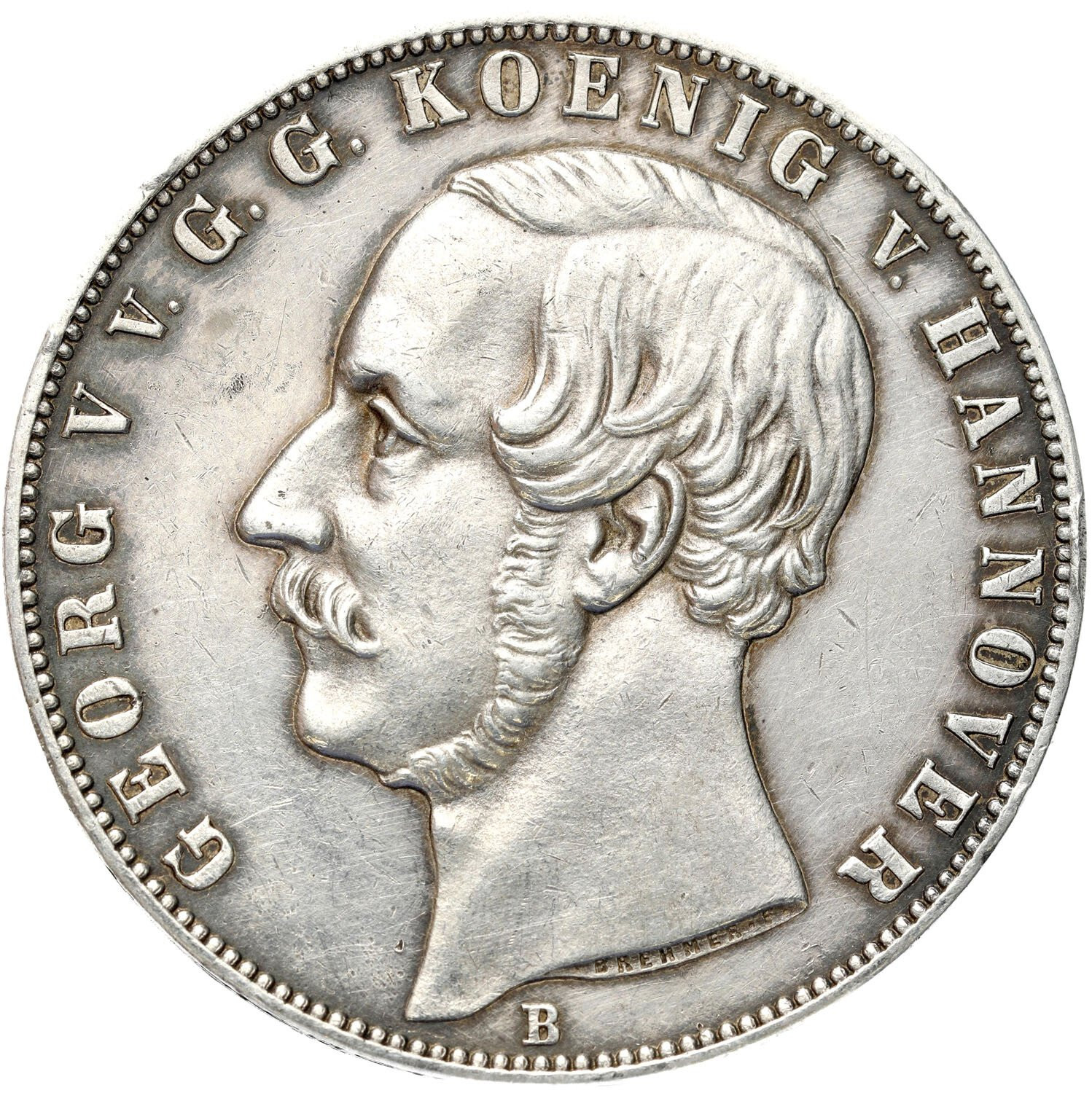 Niemcy, Hanower. Jerzy V (1851-1866). Dwutalar (2 talary) 1866 B, Hanower