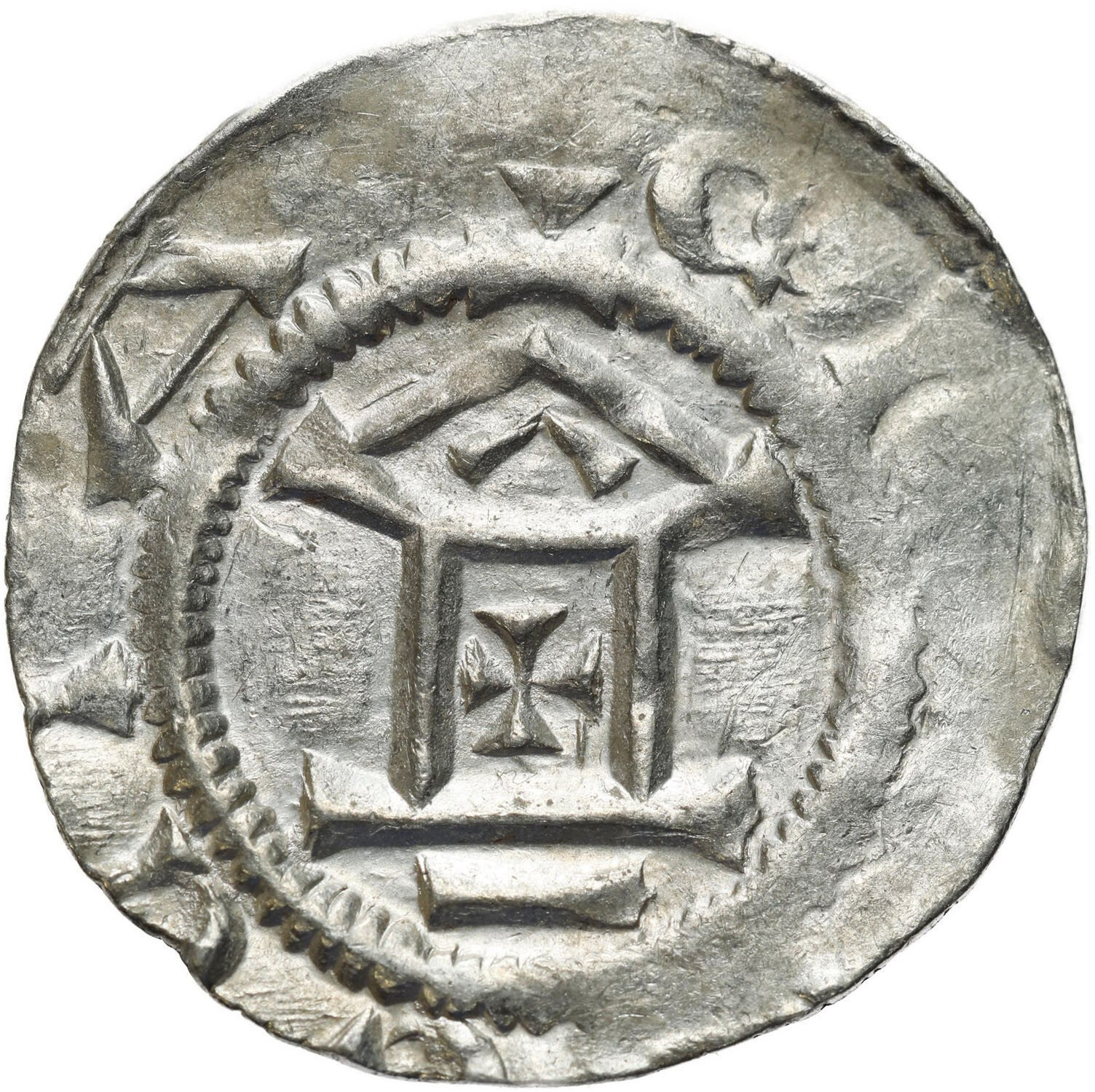 Niemcy, Frankonia – Moguncja. Otto III (983–1002). Denar - PIĘKNY