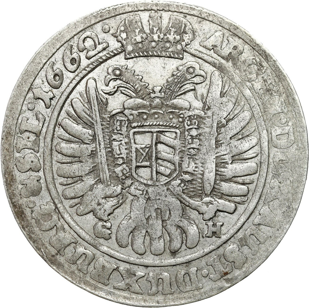 Śląsk. Leopold I (1658–1705). 15 krajcarów 1662 GH, Wrocław