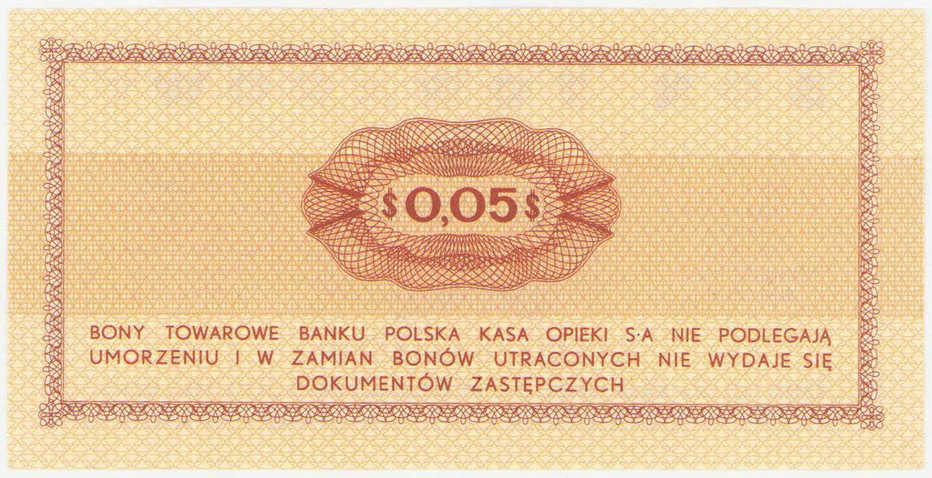 Bank PEKAO S.A. Bon na 5 centów 1969 seria Ea