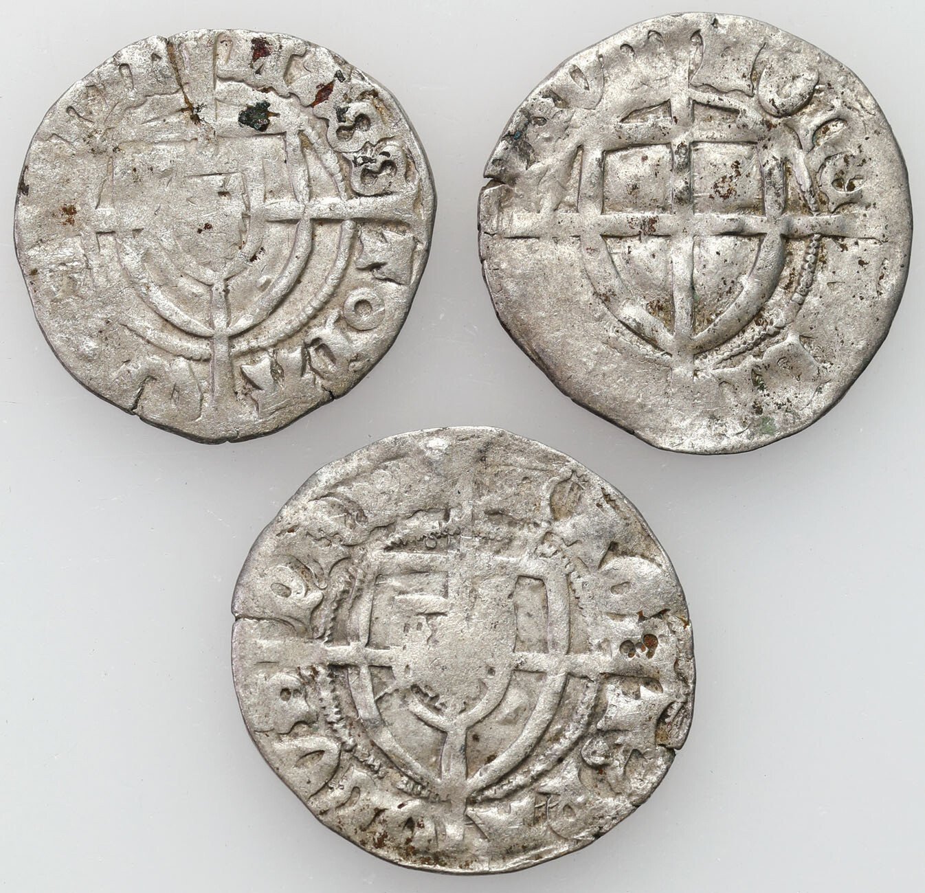 Zakon Krzyżacki. Paweł I Bellitzer (1422–1441). Szeląg, zestaw 3 monet