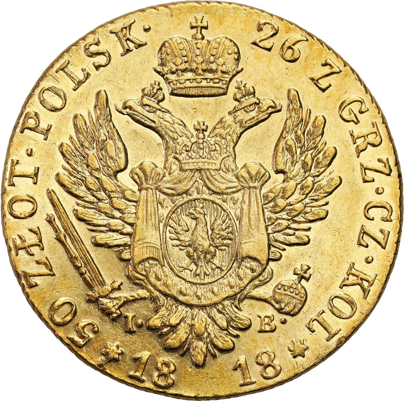 Królestwo Polskie/Rosja. Aleksander I. 50 złotych 1818 IB, Warszawa – RZADKOŚĆ