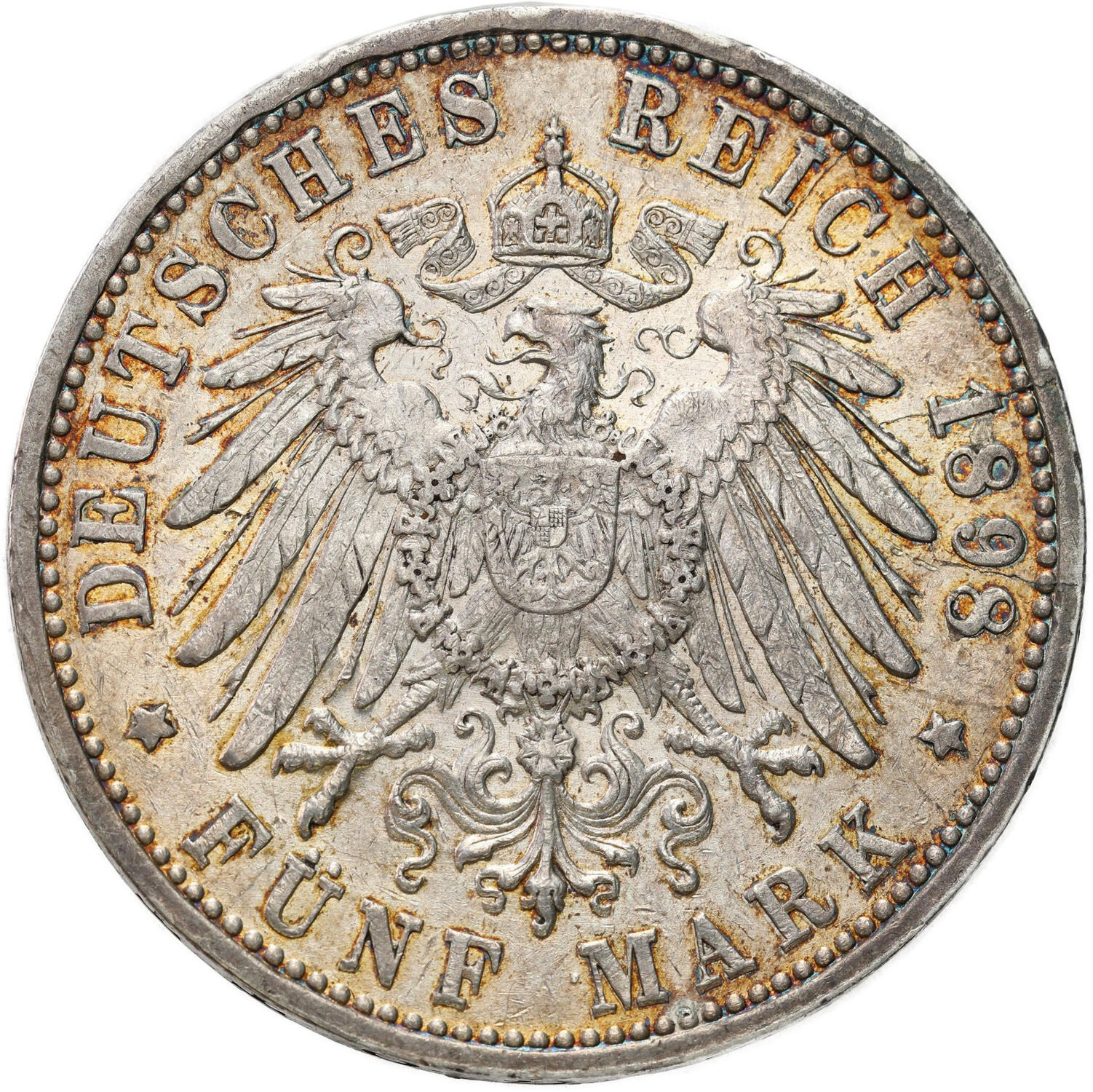 Niemcy, Badenia. Fryderyk I (1856–1907). 5 marek 1898 G, Karlsruhe
