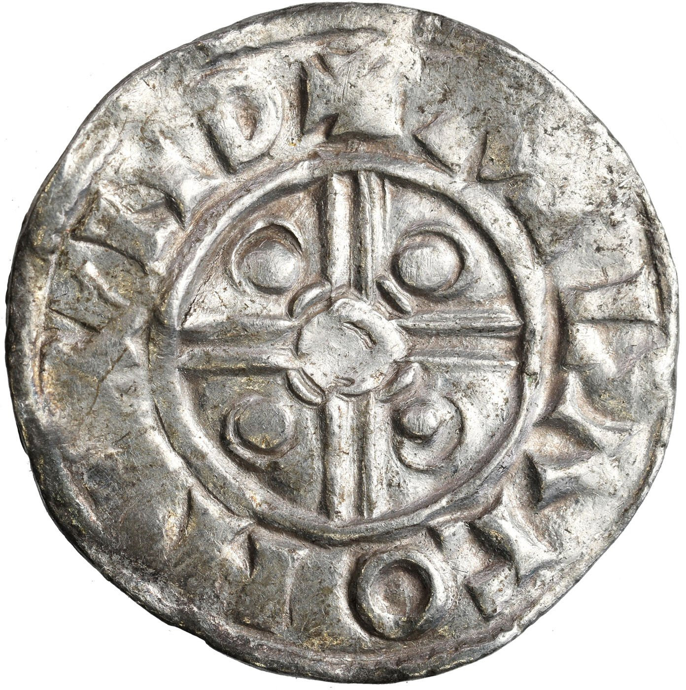 Anglia. Cnut (1016-1035). Denar typu Pointed Helmet