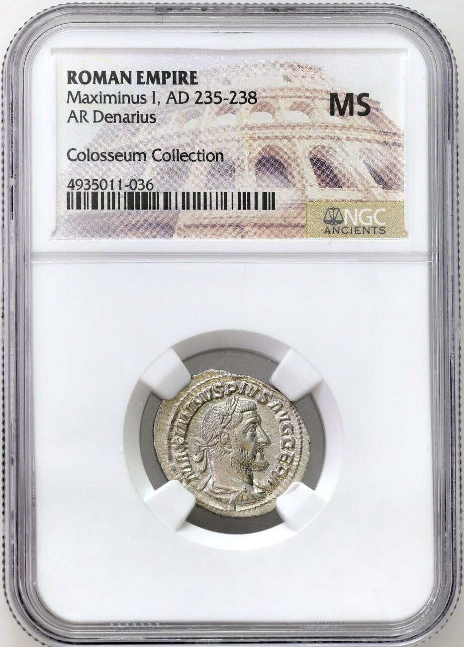 Cesarstwo Rzymskie. Maksymin I Trak (235-238), Denar 236, Rzym NGC MS - WYŚMIENITY