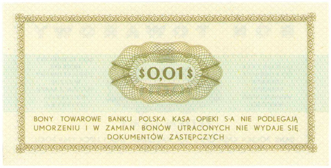 Bank PEKAO S.A. Bon na 1 cent 1969 seria FL
