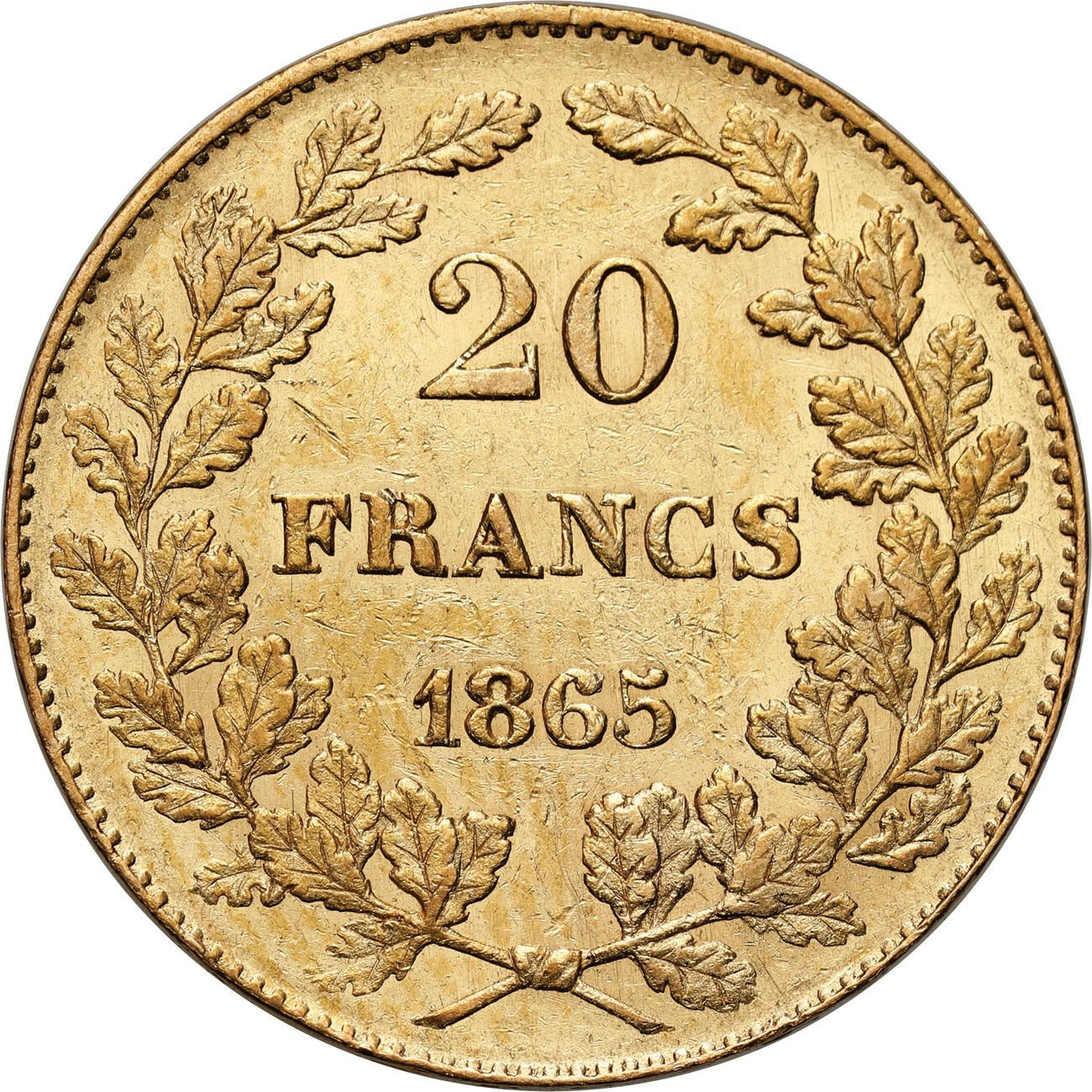 Belgia. Leopold I (1831-1865). 20 franków 1865
