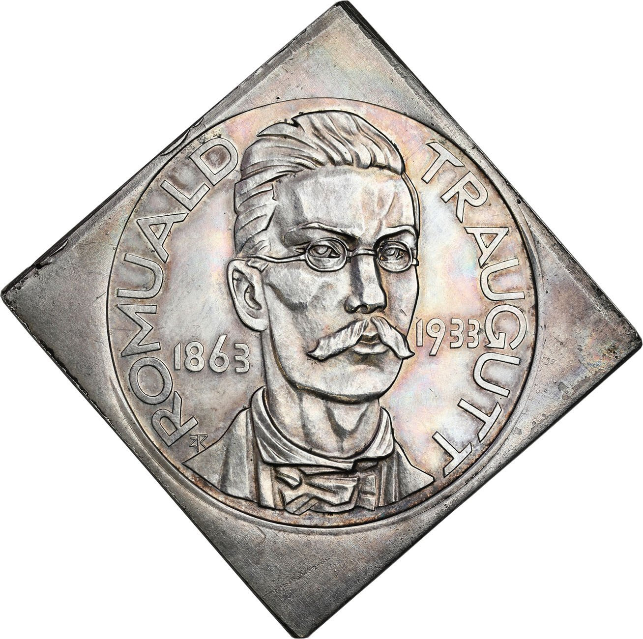 II RP. PRÓBA srebro KLIPA 10 złotych 1933, Romuald Traugutt, stempel lustrzany