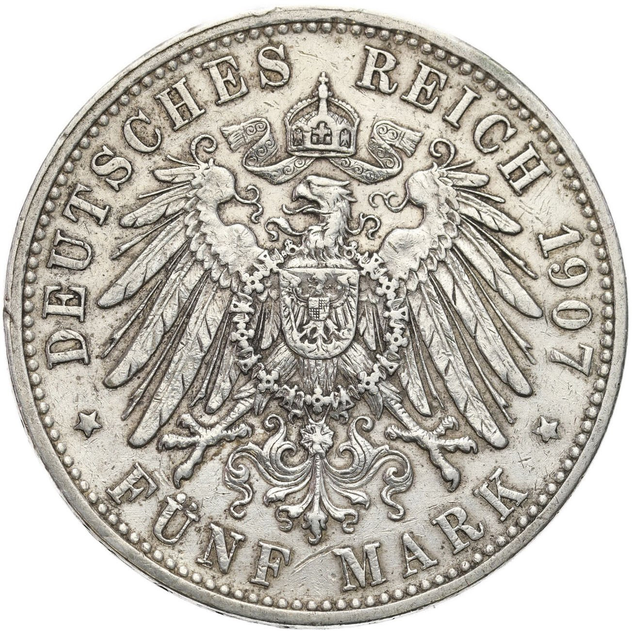 Niemcy, Badenia. Fryderyk I (1856–1907). 5 marek 1907 G, Karlsruhe