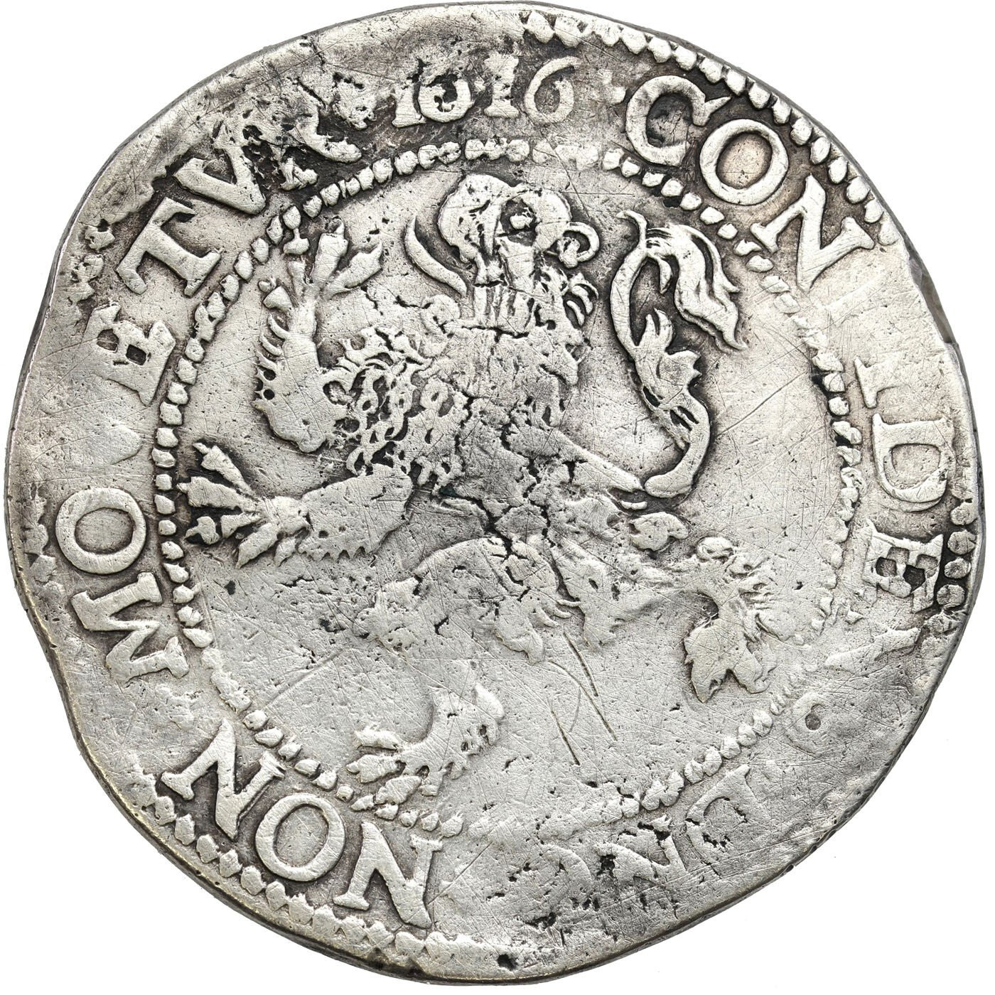 Niderlandy, Utrecht. Talar lewkowy (Leeuwendaalder) 1616